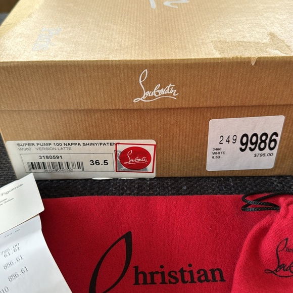 Christian Louboutin White Stiletto Heels with Red Sole size 6.5 - Picture 12 of 14